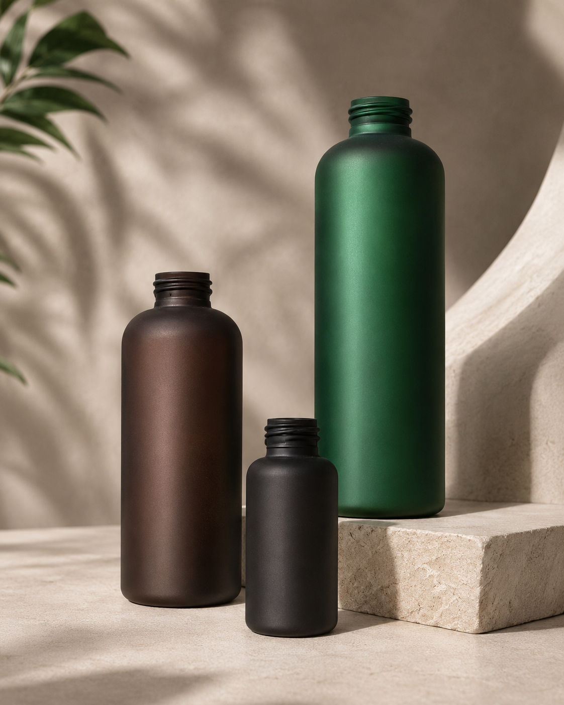 Linha fosca em verde, marrom e preto