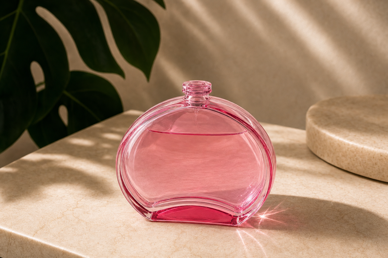 Perfumaria rosé em composição botânica